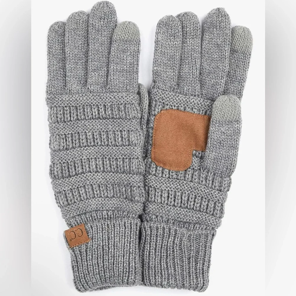 New C.C Light Gray Metallic Thread Smarttips Touchscreen Phone Compatible Gloves